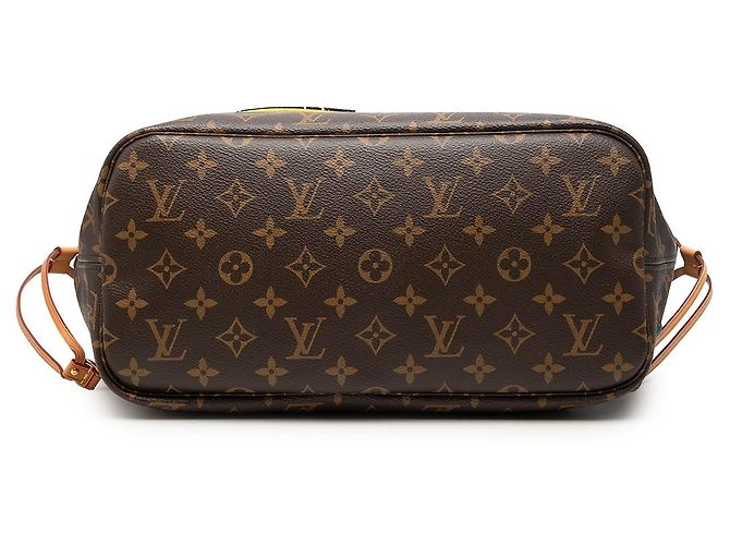 Borsa Tote Louis Vuitton Monogram Patches Neverfull MM marrone - vista 3