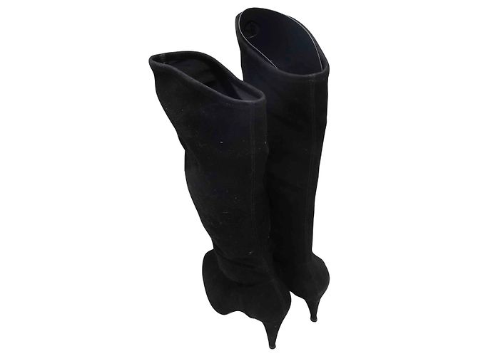 Botas altas de ante negro Prada Talla 37 - vista 3