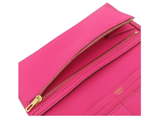 Hermès Chevre Bearn Soufflet Bifold Long Wallet Rosa Pink - Ansicht 5