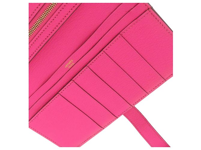 Hermès Chevre Bearn Soufflet Bifold Long Wallet Rosa Pink - Ansicht 6