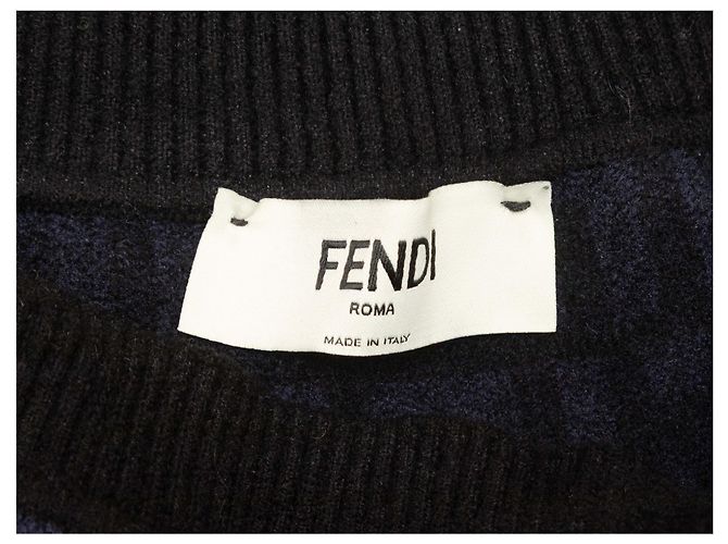 Fendi Zucca Strickrock in Schwarz & Navy Bleistiftrock Größe IT 40 - Ansicht 4