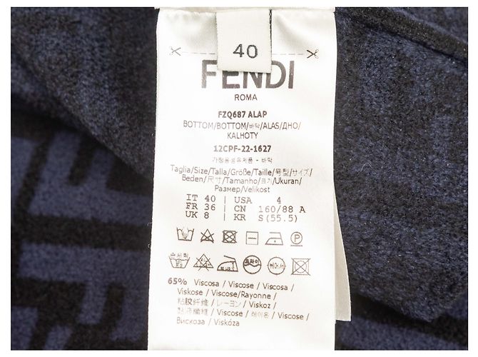 Fendi Zucca Strickrock in Schwarz & Navy Bleistiftrock Größe IT 40 - Ansicht 5