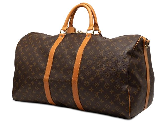 Borsa da viaggio marrone Louis Vuitton Monogram Keepall Bandouliere 55 - vista 2