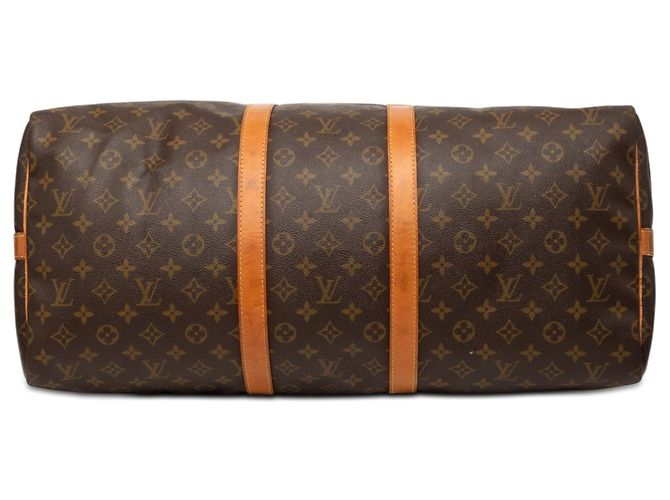 Borsa da viaggio marrone Louis Vuitton Monogram Keepall Bandouliere 55 - vista 3