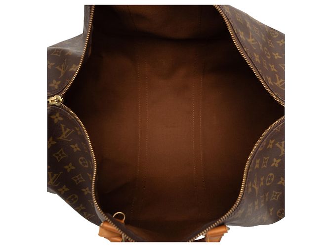 Borsa da viaggio marrone Louis Vuitton Monogram Keepall Bandouliere 55 - vista 4