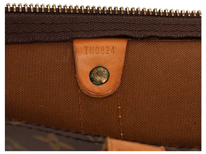 Borsa da viaggio marrone Louis Vuitton Monogram Keepall Bandouliere 55 - vista 5