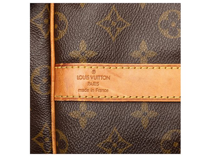 Borsa da viaggio marrone Louis Vuitton Monogram Keepall Bandouliere 55 - vista 7