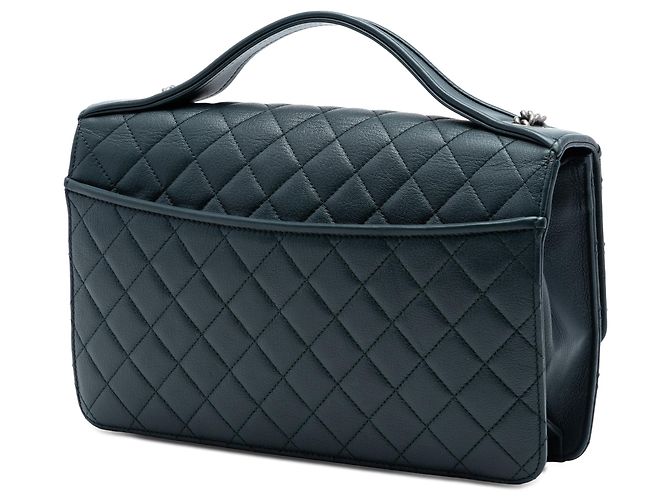 Borsa Chanel Medium Quilted Goatskin CC University Flap verde - vista 2