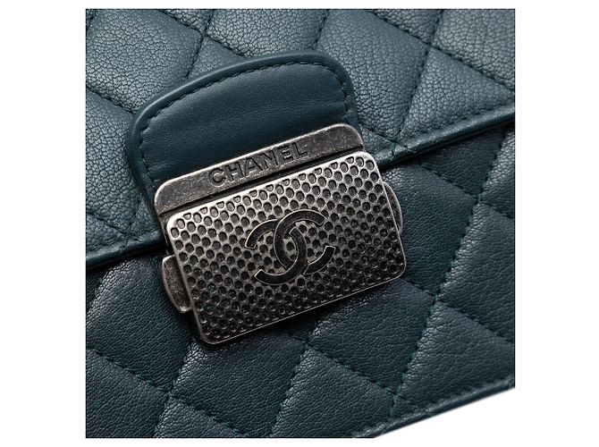 Borsa Chanel Medium Quilted Goatskin CC University Flap verde - vista 6