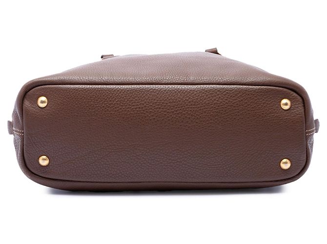 Shopper Prada Vitello Daino marrone con zip laterale - vista 3