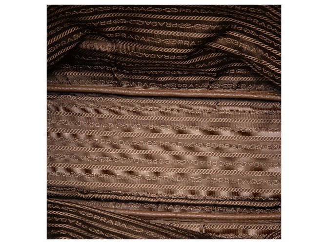 Shopper Prada Vitello Daino marrone con zip laterale - vista 4