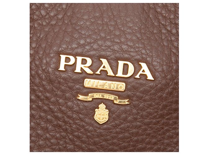 Shopper Prada Vitello Daino marrone con zip laterale - vista 5