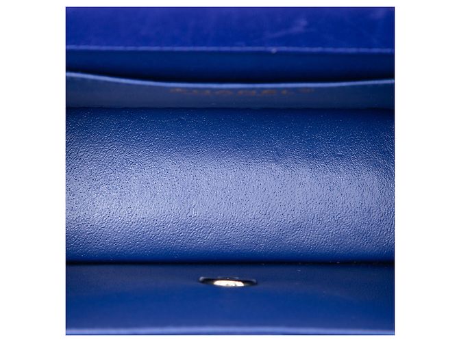 Borsa a tracolla Chanel CC Quilted Patent Single Flap blu - vista 4