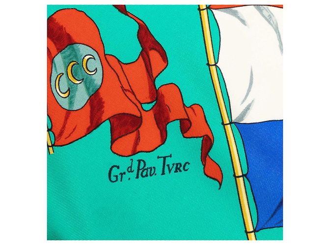 Sciarpa in seta Hermès Pavois Blue 90 Scarves - vista 4