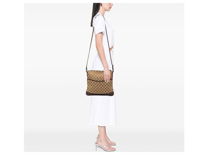 Borsa a tracolla Gucci GG Canvas marrone - vista 9