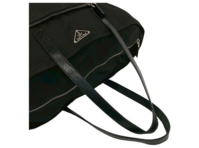 Tote con zip in Tessuto nero Prada - vista 5
