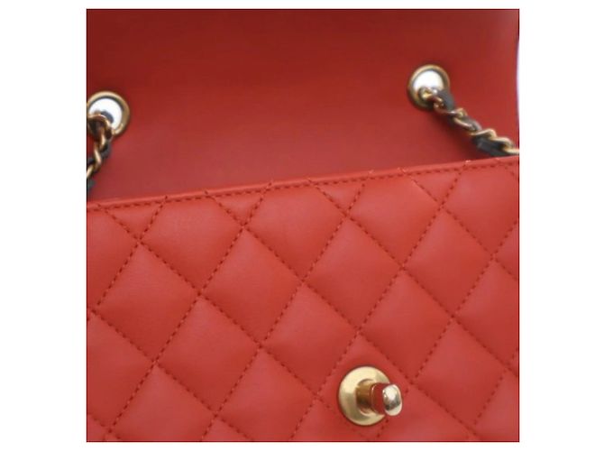 Borsa a tracolla Chanel Mini Quilted Lambskin Two Tone Day Flap rossa Rosso - vista 11