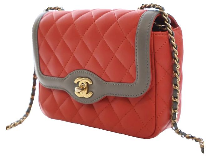 Borsa a tracolla Chanel Mini Quilted Lambskin Two Tone Day Flap rossa Rosso - vista 3