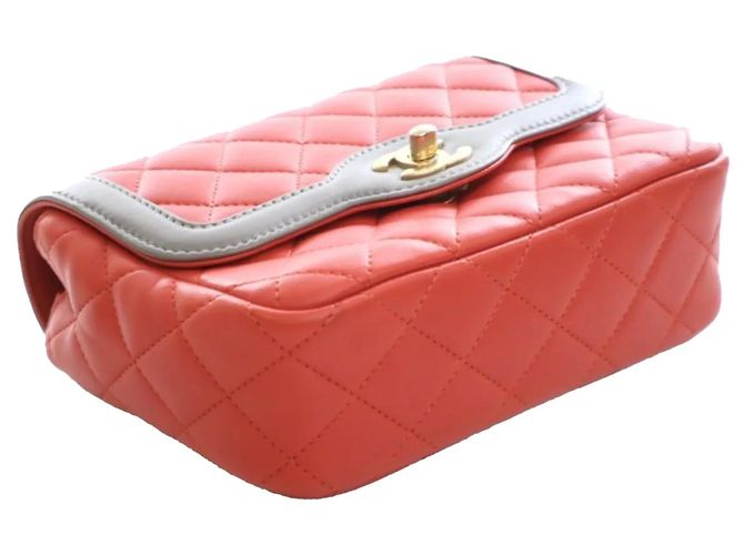 Borsa a tracolla Chanel Mini Quilted Lambskin Two Tone Day Flap rossa Rosso - vista 5