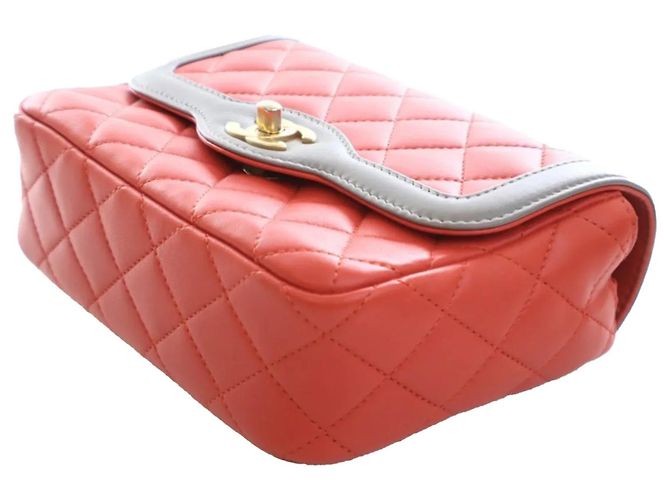 Borsa a tracolla Chanel Mini Quilted Lambskin Two Tone Day Flap rossa Rosso - vista 6