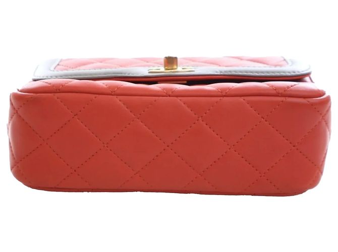 Borsa a tracolla Chanel Mini Quilted Lambskin Two Tone Day Flap rossa Rosso - vista 7
