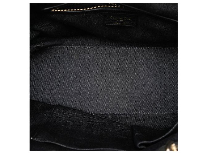 Borsa satchel Dior in denim nero con patch D Light - vista 4