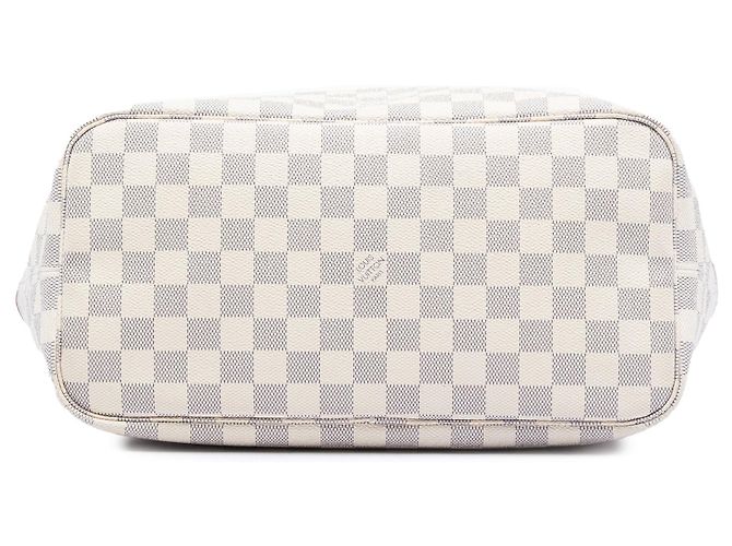 Borsa Tote Neverfull MM in Damier Azur bianco Louis Vuitton - vista 3