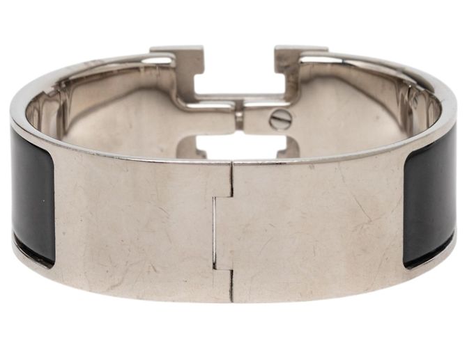 Bracciale Hermès Wide Enamel Clic Clac H PM nero - vista 3