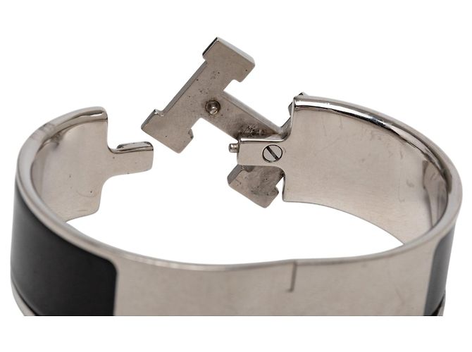 Bracciale Hermès Wide Enamel Clic Clac H PM nero - vista 5
