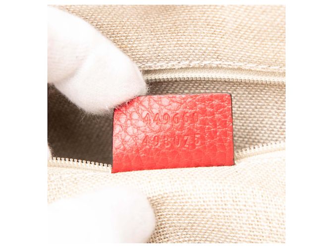 Borsa satchel Gucci Large Dollar Calfskin GG Charm Dome rossa - vista 6