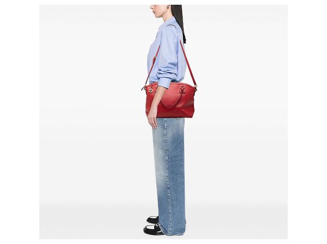 Borsa satchel Gucci Large Dollar Calfskin GG Charm Dome rossa - vista 7
