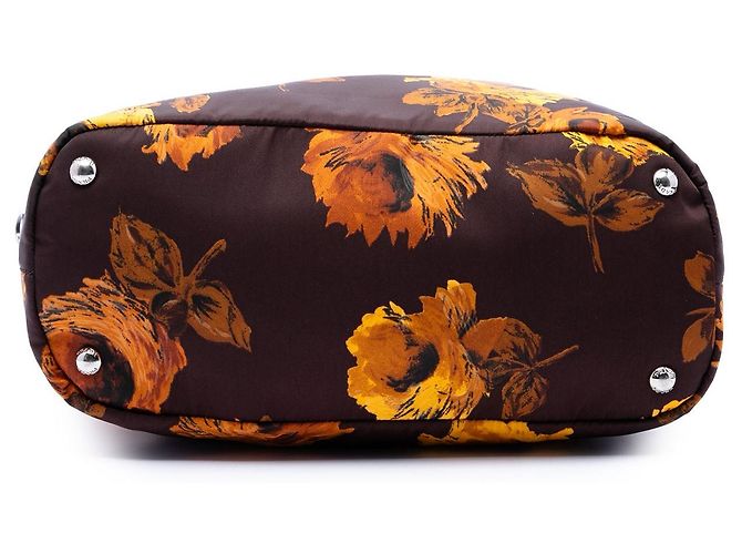 Borsa Satchel Prada Tessuto Stampato marrone - vista 3