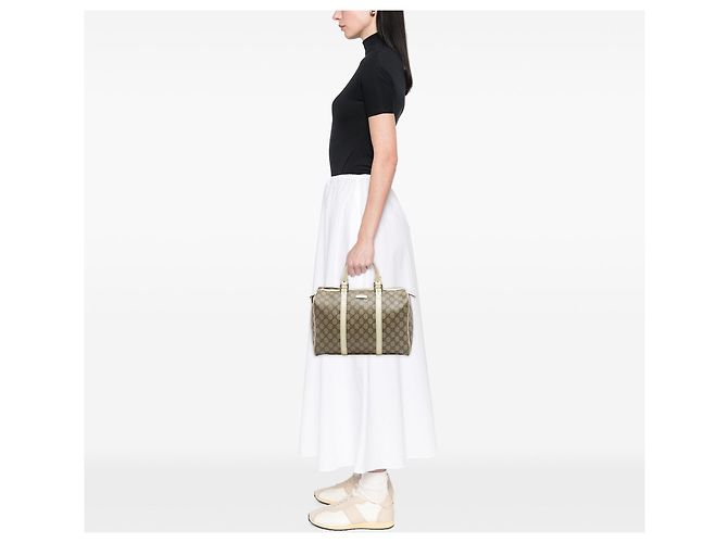 White Gucci Medium GG Supreme Joy Boston Bag - view 7