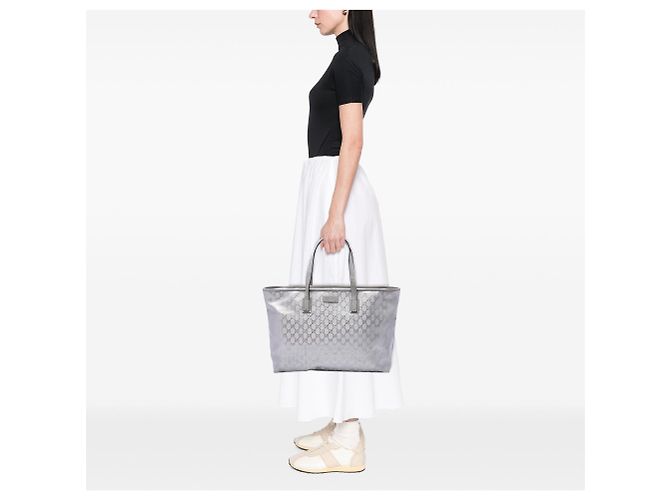 Tote Gucci Large GG Imprimé Argento - vista 6