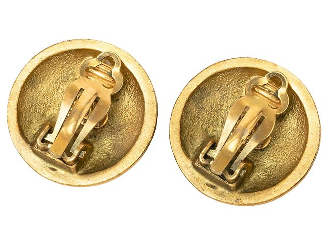 Orecchini a clip rotondi Chanel CC placcati oro D'oro - vista 2