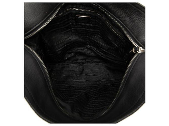Borsa a tracolla Prada Vitello Daino con finiture in Tessuto nero - vista 4