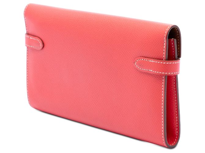 Cartera larga Kelly en Epsom rosa Hermès Carteras largas - vista 2