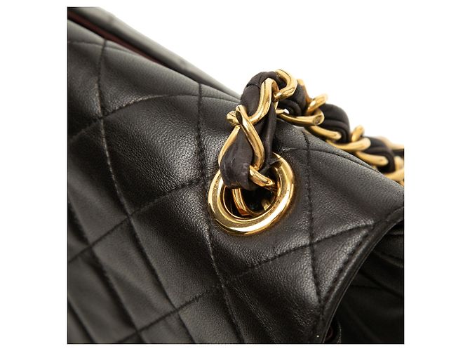Borsa a tracolla Chanel Jumbo XL Classic in agnello nero - vista 7