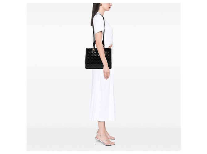 Borsa Dior Large Patent Cannage Lady Dior nera Nero - vista 6