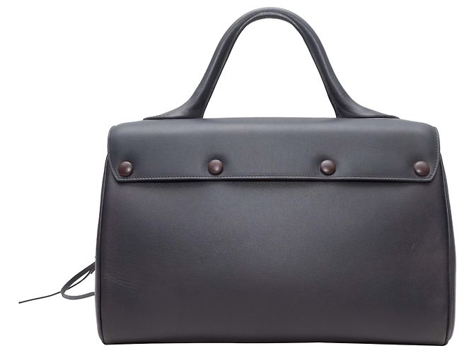 Céline Borsa Bowler in pelle blu navy Celine - vista 3