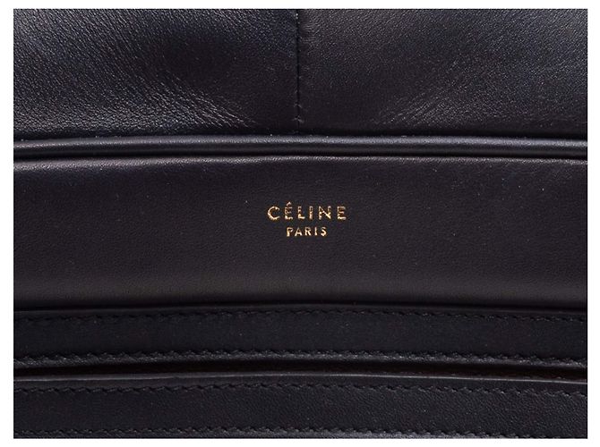 Céline Borsa Bowler in pelle blu navy Celine - vista 5