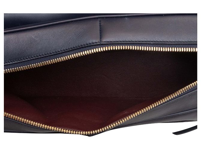 Céline Borsa Bowler in pelle blu navy Celine - vista 6