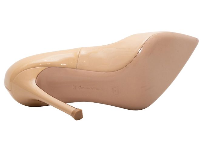 Gianvito Rossi spitze Pumps aus Lackleder Farbe Tan Größe 37 - Ansicht 5