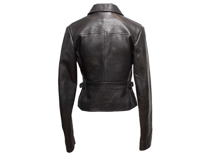 Autre Marque Schwarze Simkhai Lederjacke mit Reißverschluss Größe US 2 - Ansicht 4