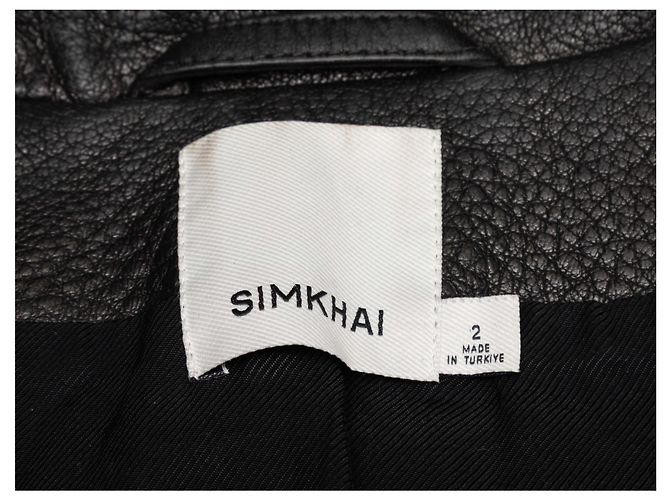 Autre Marque Schwarze Simkhai Lederjacke mit Reißverschluss Größe US 2 - Ansicht 5
