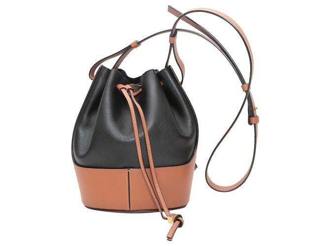 Borsa a tracolla a secchiello Balloon Loewe Nero & Marrone - vista 2