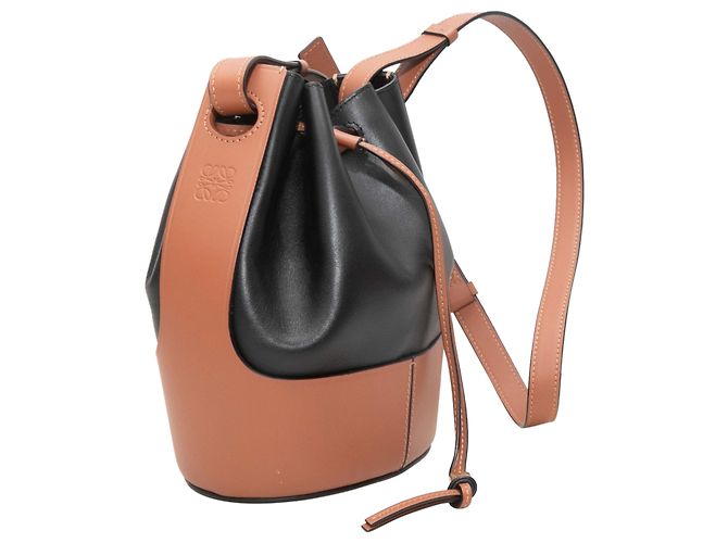 Borsa a tracolla a secchiello Balloon Loewe Nero & Marrone - vista 3