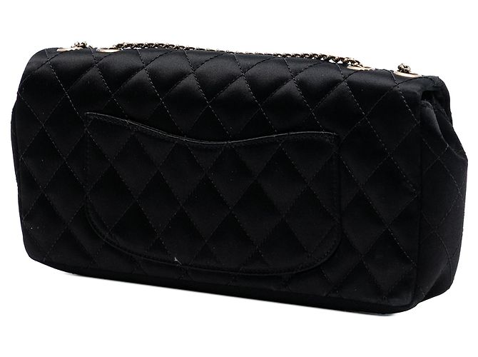 Borsa a tracolla Chanel Quilted Satin Precious Jewel East West Nera Nero - vista 2