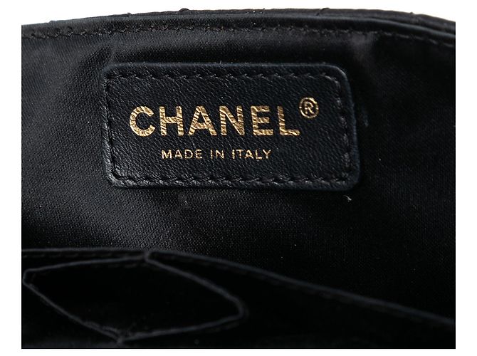 Borsa a tracolla Chanel Quilted Satin Precious Jewel East West Nera Nero - vista 5