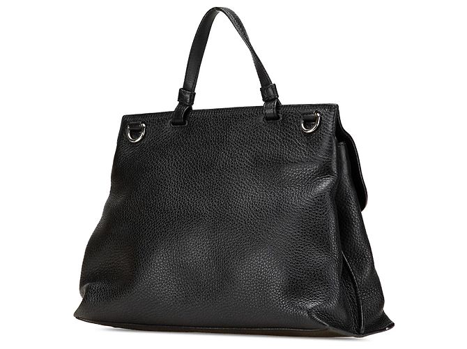 Bamboo Borsa satchel quotidiana in pelle con bambù nero Gucci Medium - vista 2